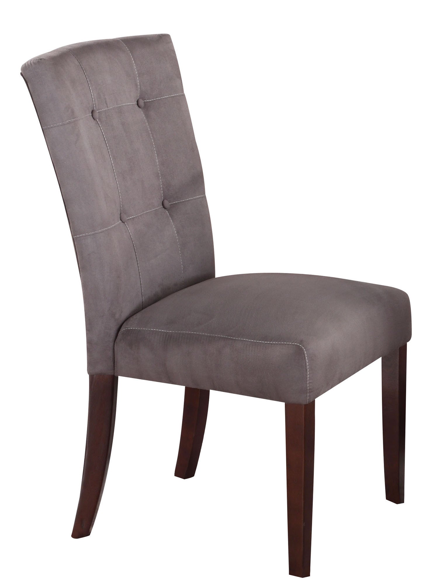 HomeRoots 19' x 25' x 40' 2-Piece Gray Microfiber And Walnut Side Chair