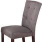 HomeRoots 19' x 25' x 40' 2-Piece Gray Microfiber And Walnut Side Chair