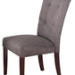 HomeRoots 19' x 25' x 40' 2-Piece Gray Microfiber And Walnut Side Chair