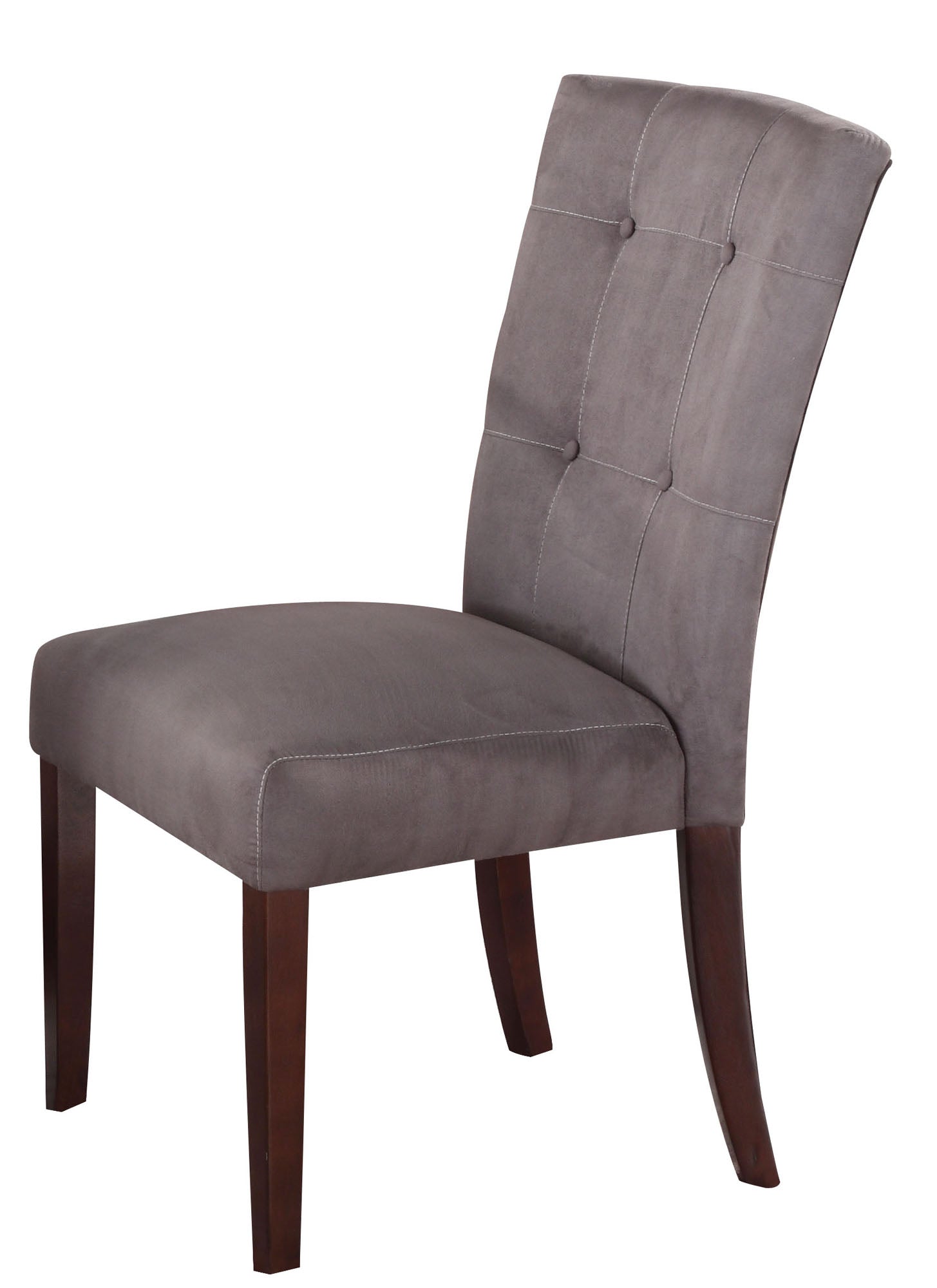 HomeRoots 19' x 25' x 40' 2-Piece Gray Microfiber And Walnut Side Chair