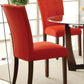 HomeRoots 19' x 25' x 40' 2-Piece Red Microfiber And Walnut Side Chair