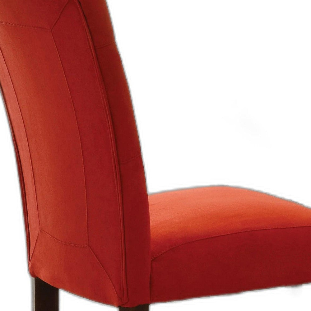 HomeRoots 19' x 25' x 40' 2-Piece Red Microfiber And Walnut Side Chair
