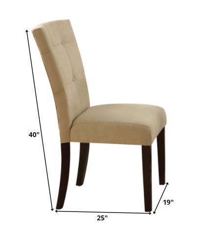 HomeRoots 19' x 25' x 41' 2-Piece Beige Microfiber And Walnut Side Chair