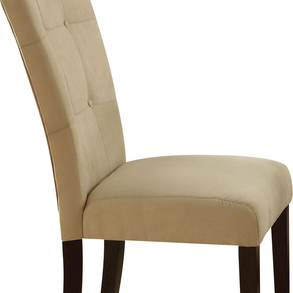 HomeRoots 19' x 25' x 41' 2-Piece Beige Microfiber And Walnut Side Chair