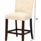 HomeRoots 19' x 26' x 42' 2-Piece Beige Microfiber And Walnut Counter Height Chair