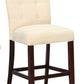 HomeRoots 19' x 26' x 42' 2-Piece Beige Microfiber And Walnut Counter Height Chair