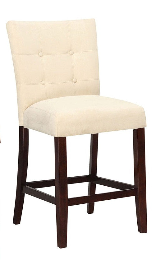 HomeRoots 19' x 26' x 42' 2-Piece Beige Microfiber And Walnut Counter Height Chair