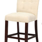 HomeRoots 19' x 26' x 42' 2-Piece Beige Microfiber And Walnut Counter Height Chair