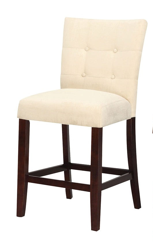HomeRoots 19' x 26' x 42' 2-Piece Beige Microfiber And Walnut Counter Height Chair