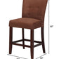 HomeRoots 19' x 26' x 42' 2-Piece Chocolate Microfiber And Walnut Counter Height Chair