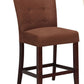 HomeRoots 19' x 26' x 42' 2-Piece Chocolate Microfiber And Walnut Counter Height Chair