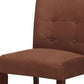 HomeRoots 19' x 26' x 42' 2-Piece Chocolate Microfiber And Walnut Counter Height Chair