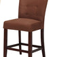 HomeRoots 19' x 26' x 42' 2-Piece Chocolate Microfiber And Walnut Counter Height Chair