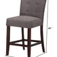 HomeRoots 19' x 26' x 42' 2-Piece Gray Microfiber And Walnut Counter Height Chair