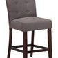 HomeRoots 19' x 26' x 42' 2-Piece Gray Microfiber And Walnut Counter Height Chair