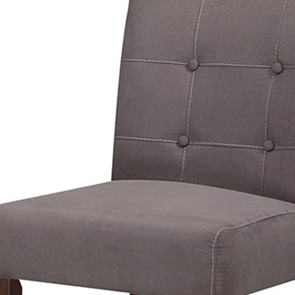 HomeRoots 19' x 26' x 42' 2-Piece Gray Microfiber And Walnut Counter Height Chair