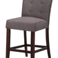 HomeRoots 19' x 26' x 42' 2-Piece Gray Microfiber And Walnut Counter Height Chair