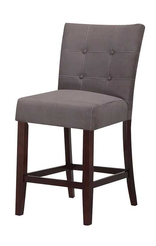 HomeRoots 19' x 26' x 42' 2-Piece Gray Microfiber And Walnut Counter Height Chair