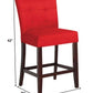 HomeRoots 19' x 26' x 42' 2-Piece Red Microfiber And Walnut Counter Height Chair