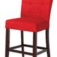 HomeRoots 19' x 26' x 42' 2-Piece Red Microfiber And Walnut Counter Height Chair