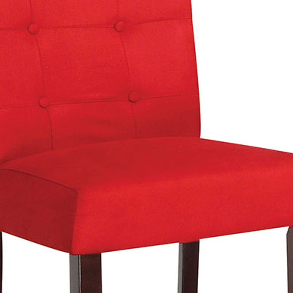 HomeRoots 19' x 26' x 42' 2-Piece Red Microfiber And Walnut Counter Height Chair