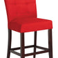 HomeRoots 19' x 26' x 42' 2-Piece Red Microfiber And Walnut Counter Height Chair