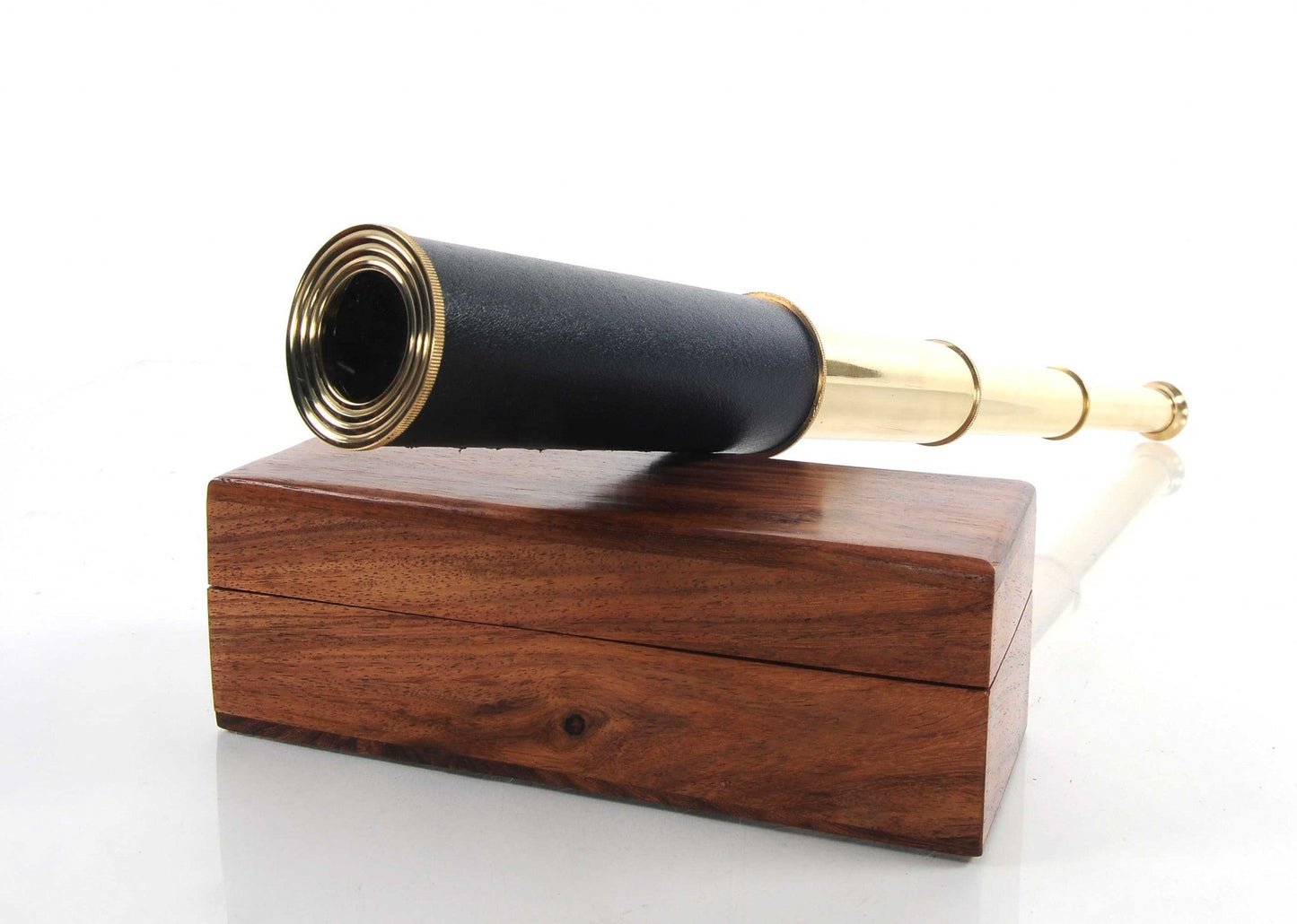HomeRoots 1.5" x 15" x 1.5" Handheld Telescope in Wood Box