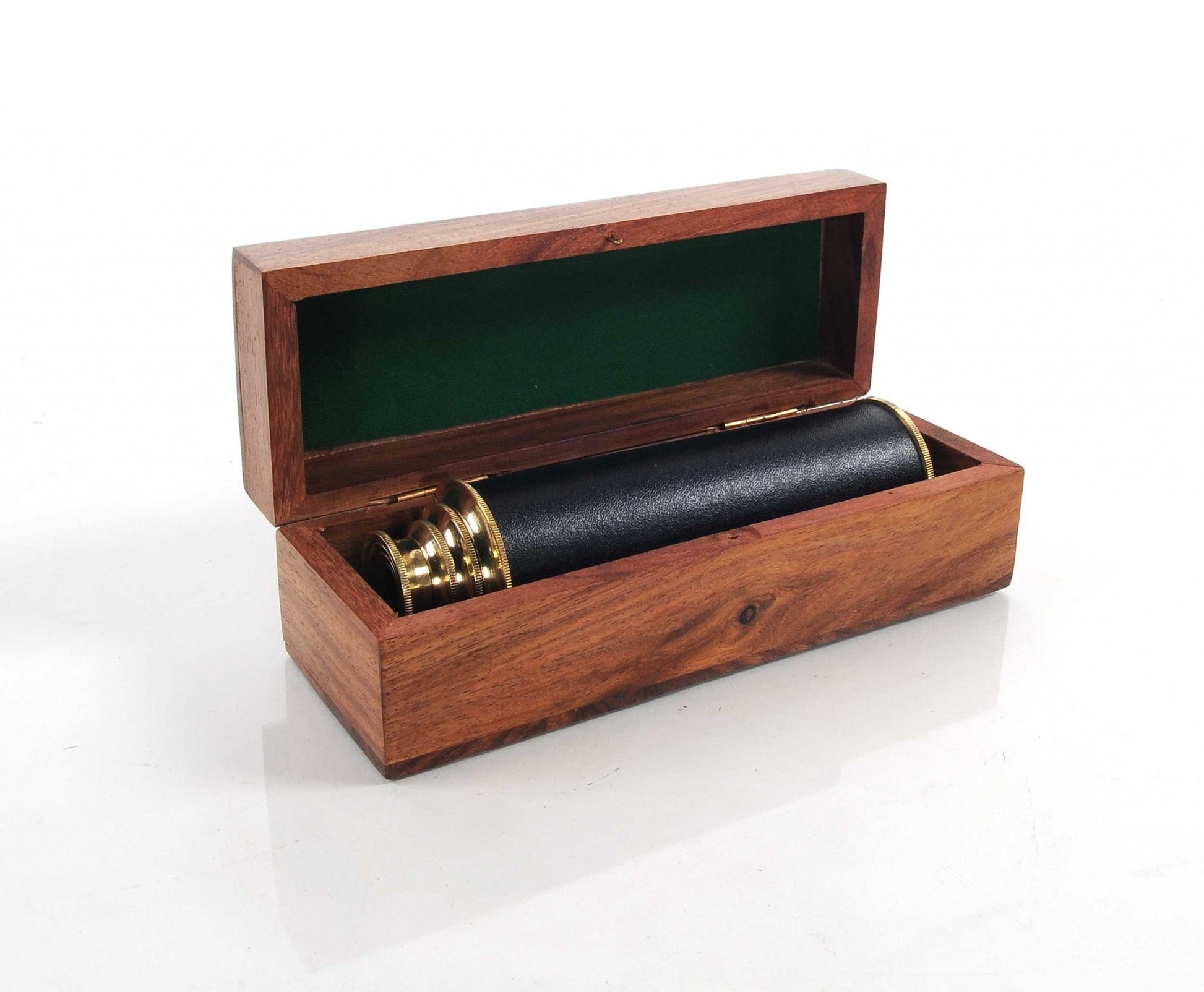 HomeRoots 1.5" x 15" x 1.5" Handheld Telescope in Wood Box