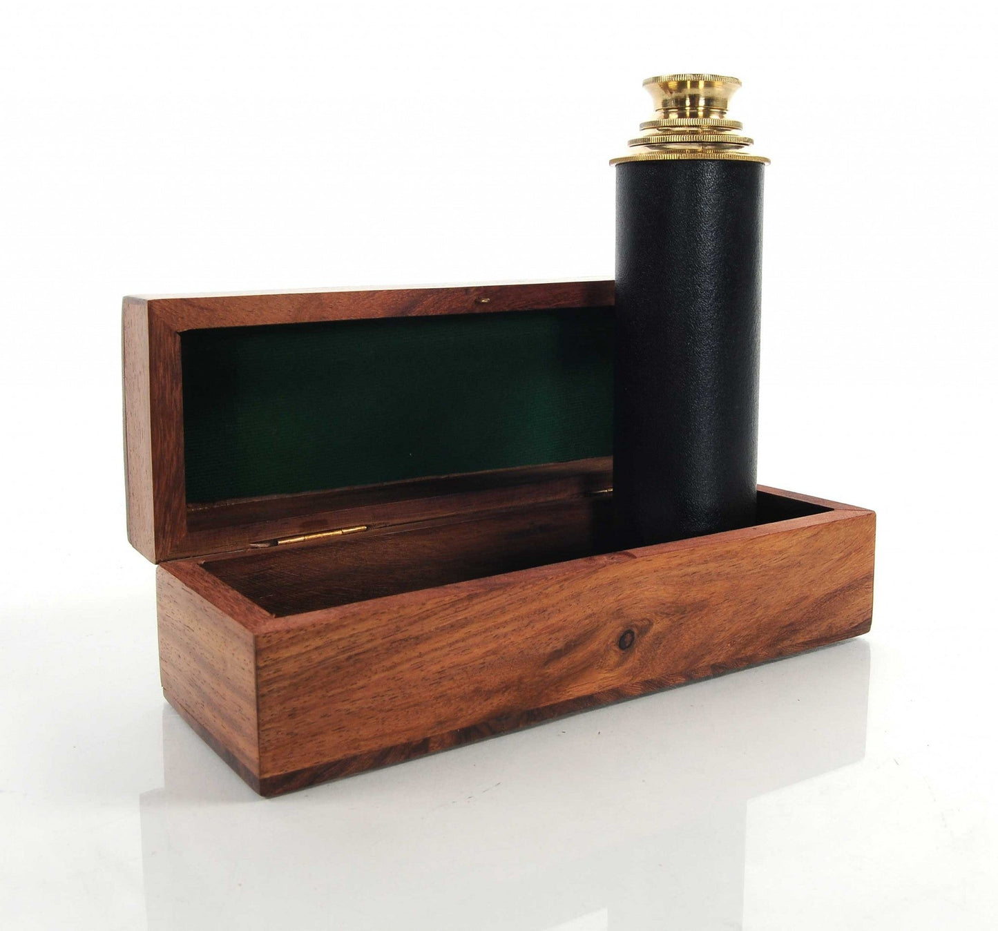 HomeRoots 1.5" x 15" x 1.5" Handheld Telescope in Wood Box
