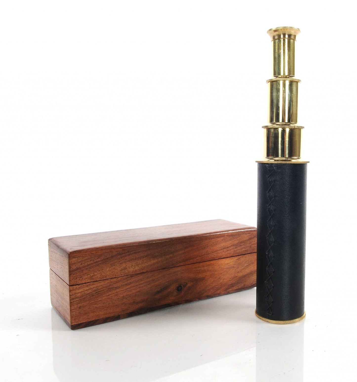 HomeRoots 1.5" x 15" x 1.5" Handheld Telescope in Wood Box