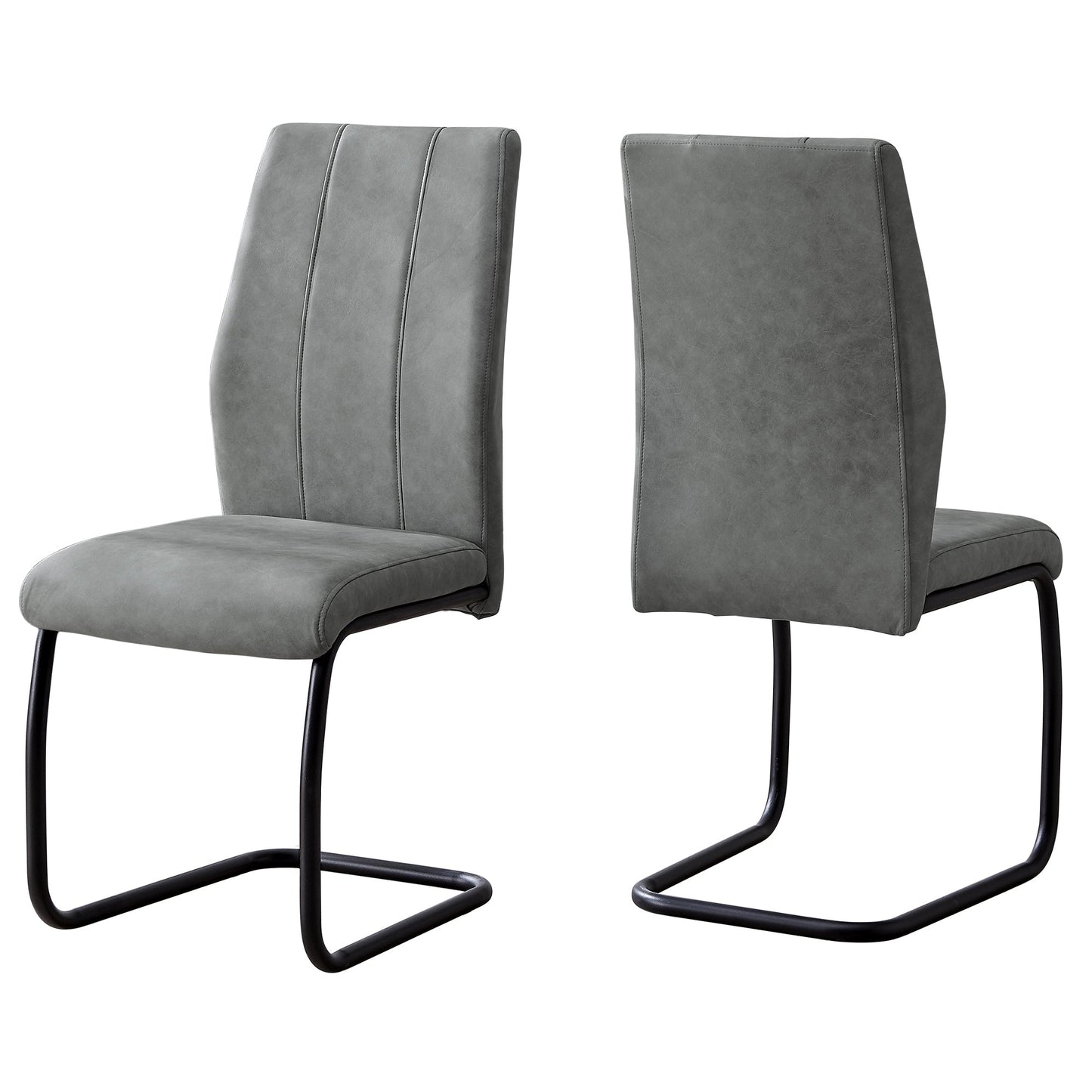 HomeRoots 2 77.5" Fabric Black Metal And Polyester Dining Chairs