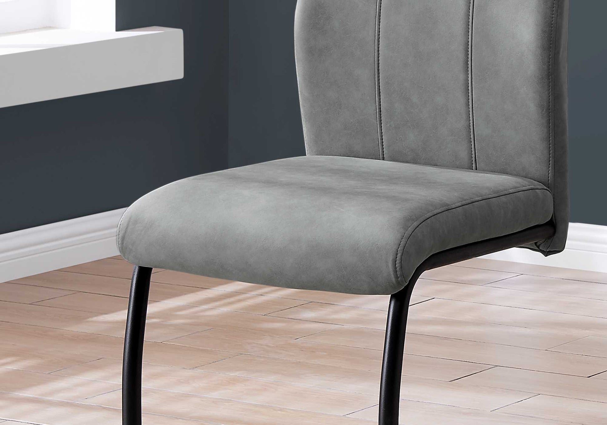 HomeRoots 2 77.5" Fabric Black Metal And Polyester Dining Chairs
