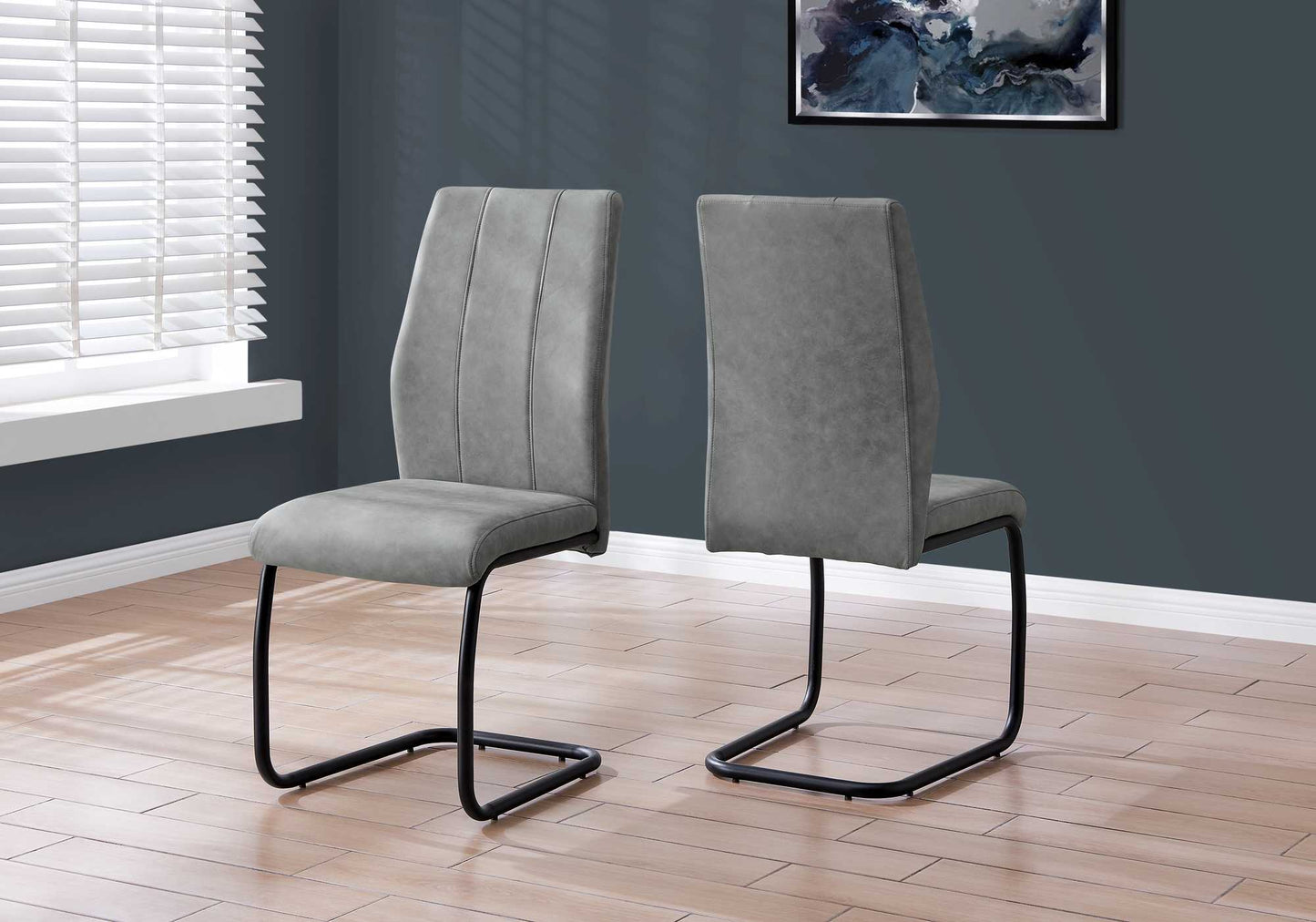 HomeRoots 2 77.5" Fabric Black Metal And Polyester Dining Chairs