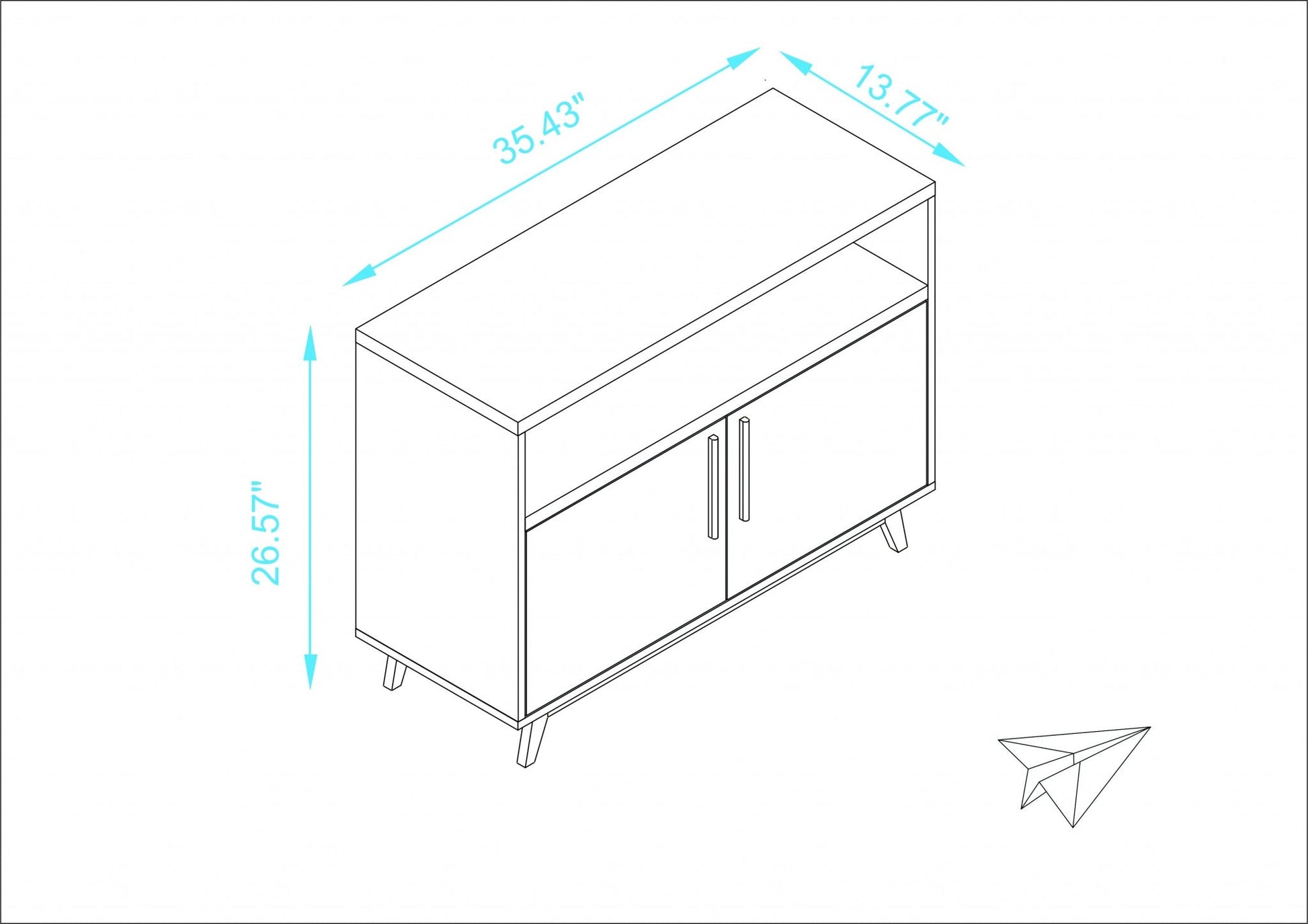 HomeRoots 2 Door Console Table With Modern Black and Natural Finish