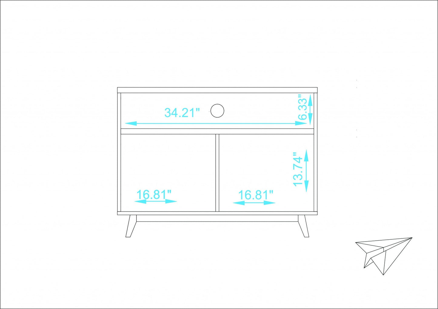 HomeRoots 2 Door Console Table With Modern Black and Natural Finish