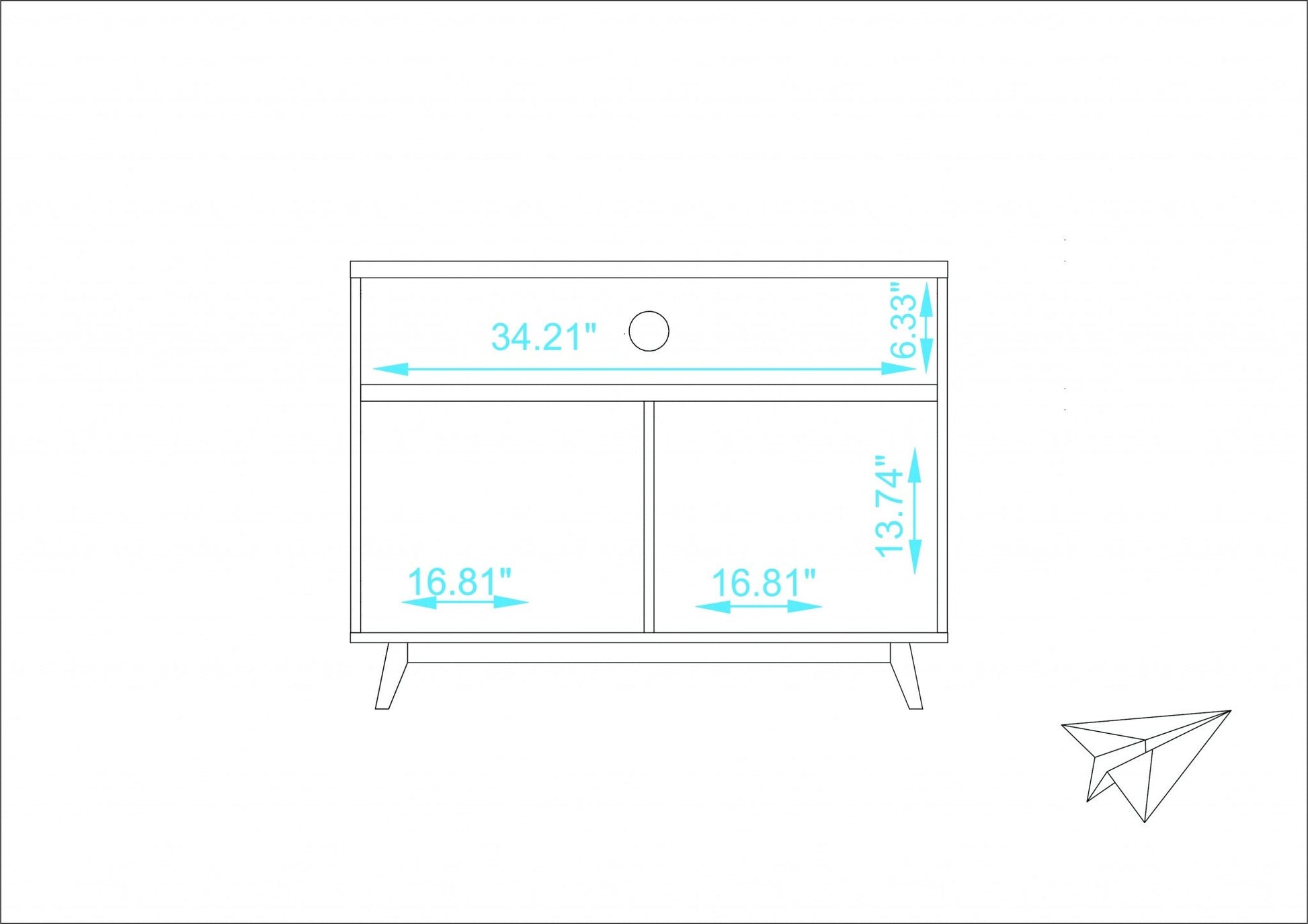 HomeRoots 2 Door Console Table With Modern Black and Natural Finish