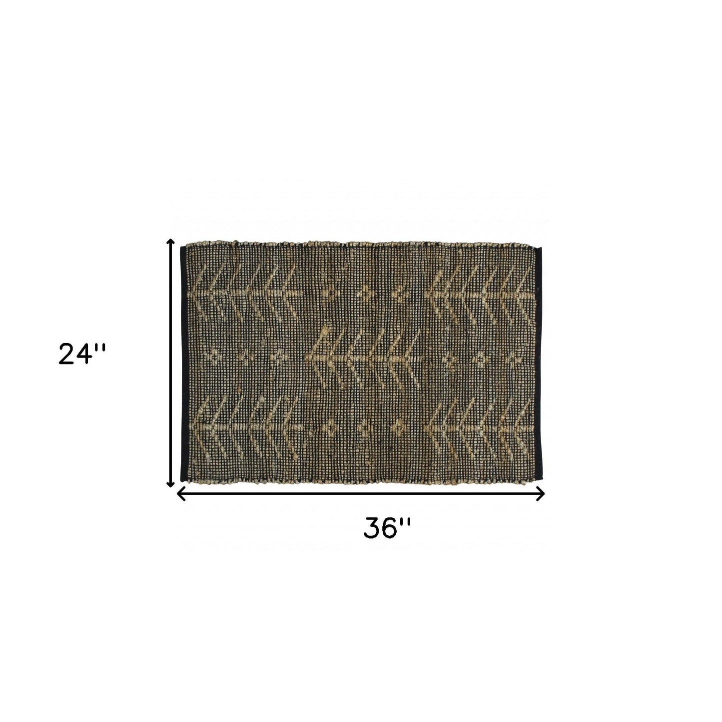 HomeRoots 2' x 3' Black Distressed Tribal Scatter Rug