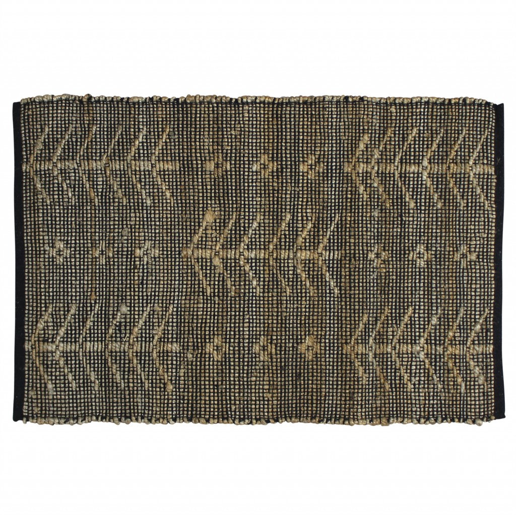 HomeRoots 2' x 3' Black Distressed Tribal Scatter Rug