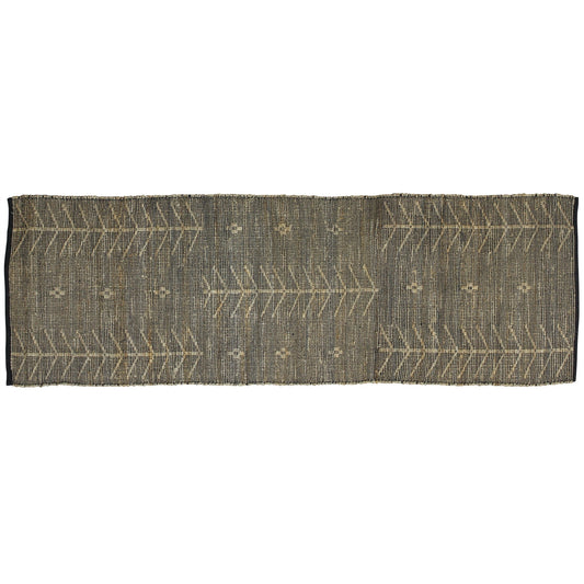 HomeRoots 2' X 3' Black Distressed Tribal Scatter Rug