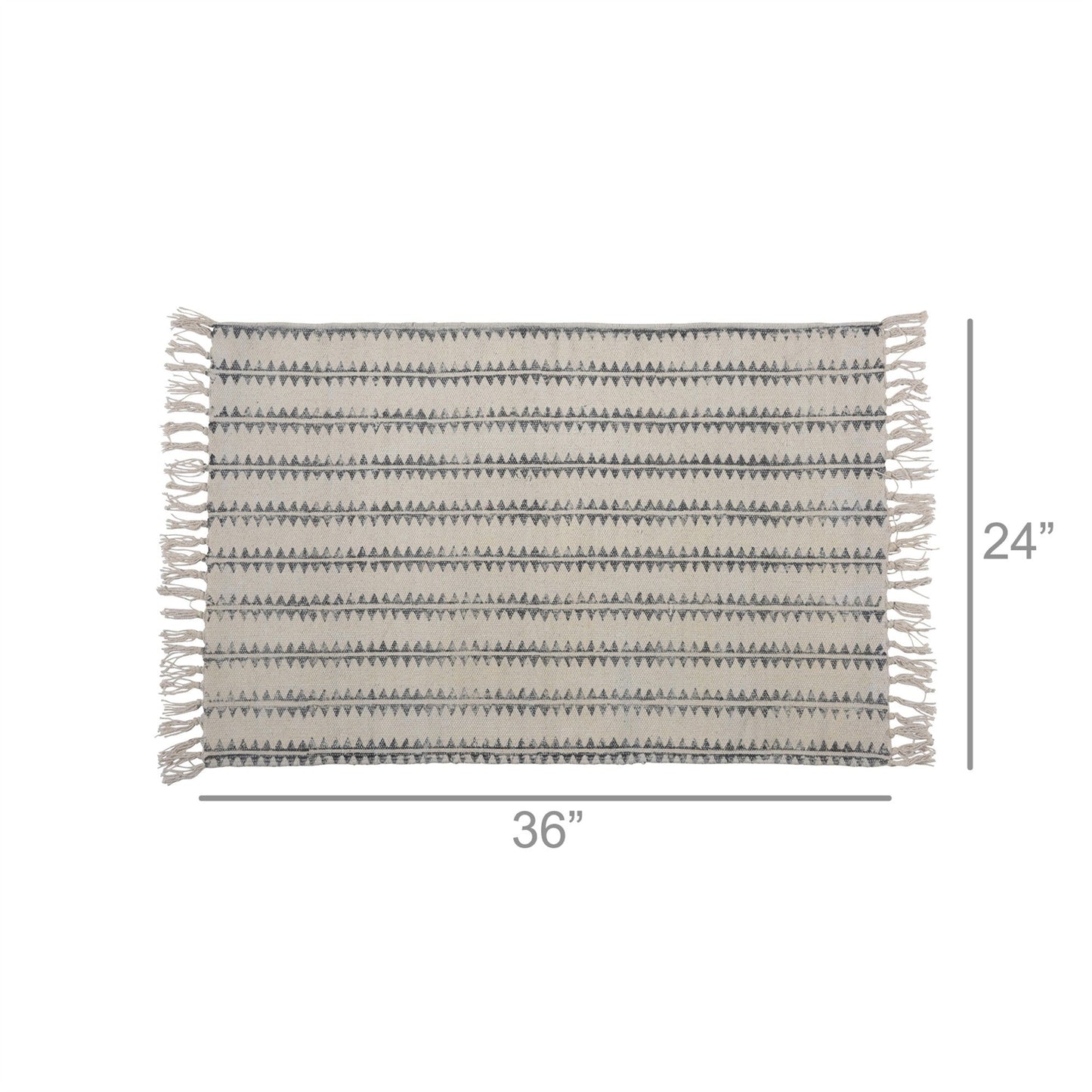 HomeRoots 2' X 3' Gray and Cream Sawlike Stripes Scatter Rug
