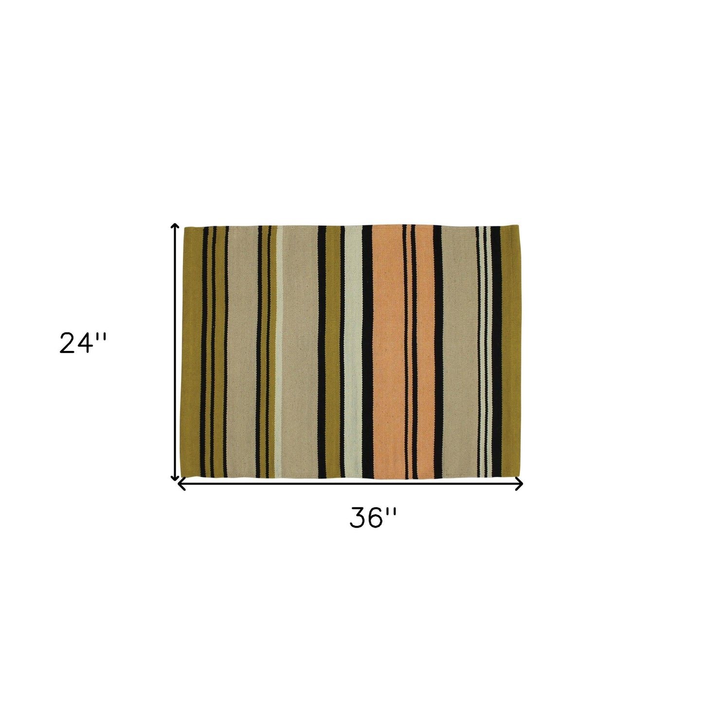 HomeRoots 2' X 3' Multicolored Stripes Scatter Rug
