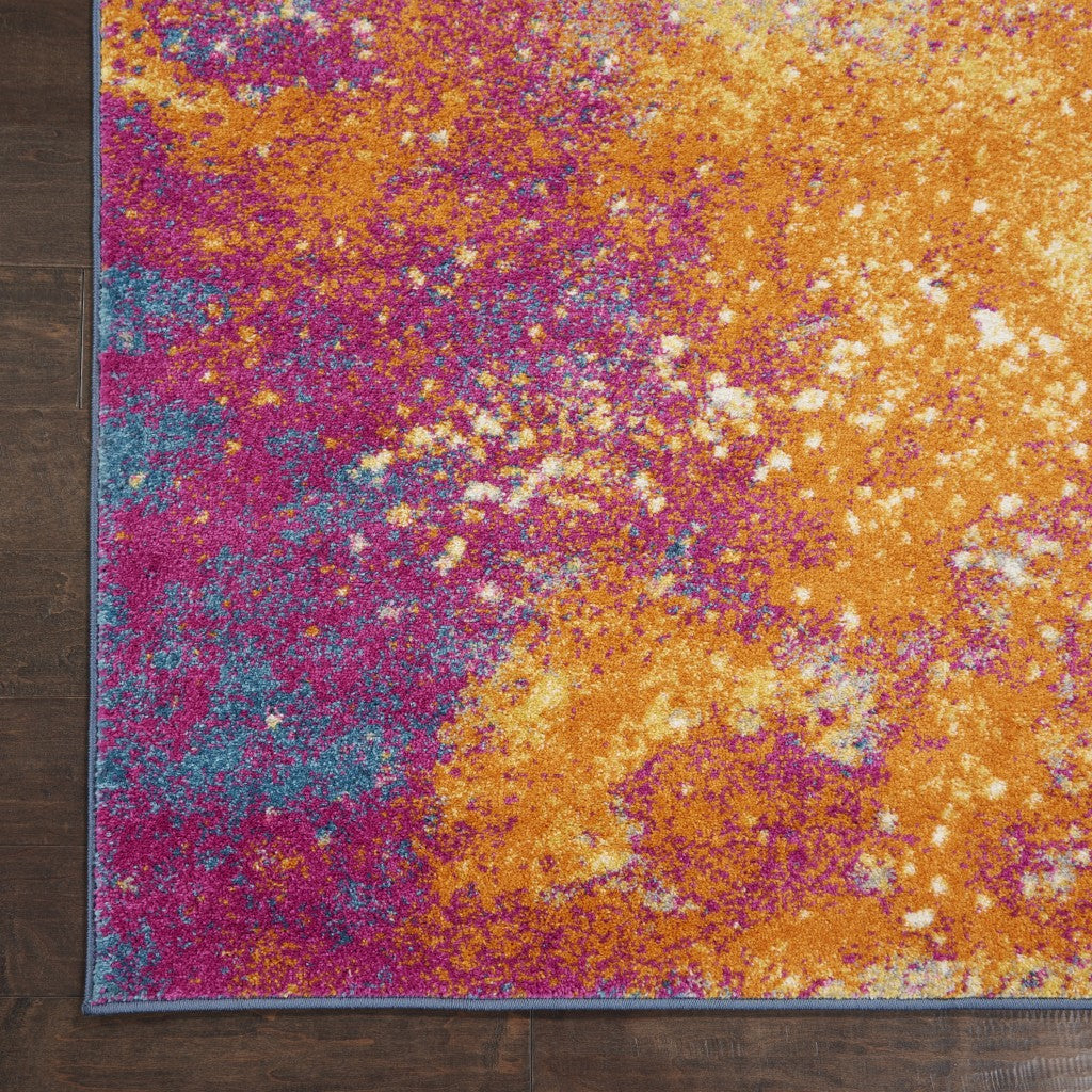 HomeRoots 2’ x 10’ Abstract Brights Sunburst Runner Rug