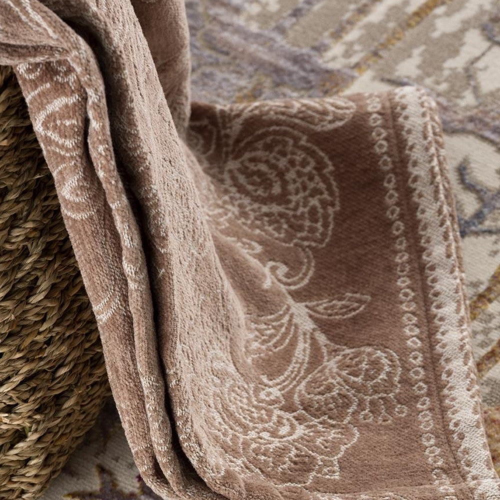 HomeRoots 2' x 10' Beige Faded Tribal Motifs Runner Rug