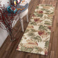 HomeRoots 2' x 10' Beige Palm Leaves Wool Indoor Runner Rug
