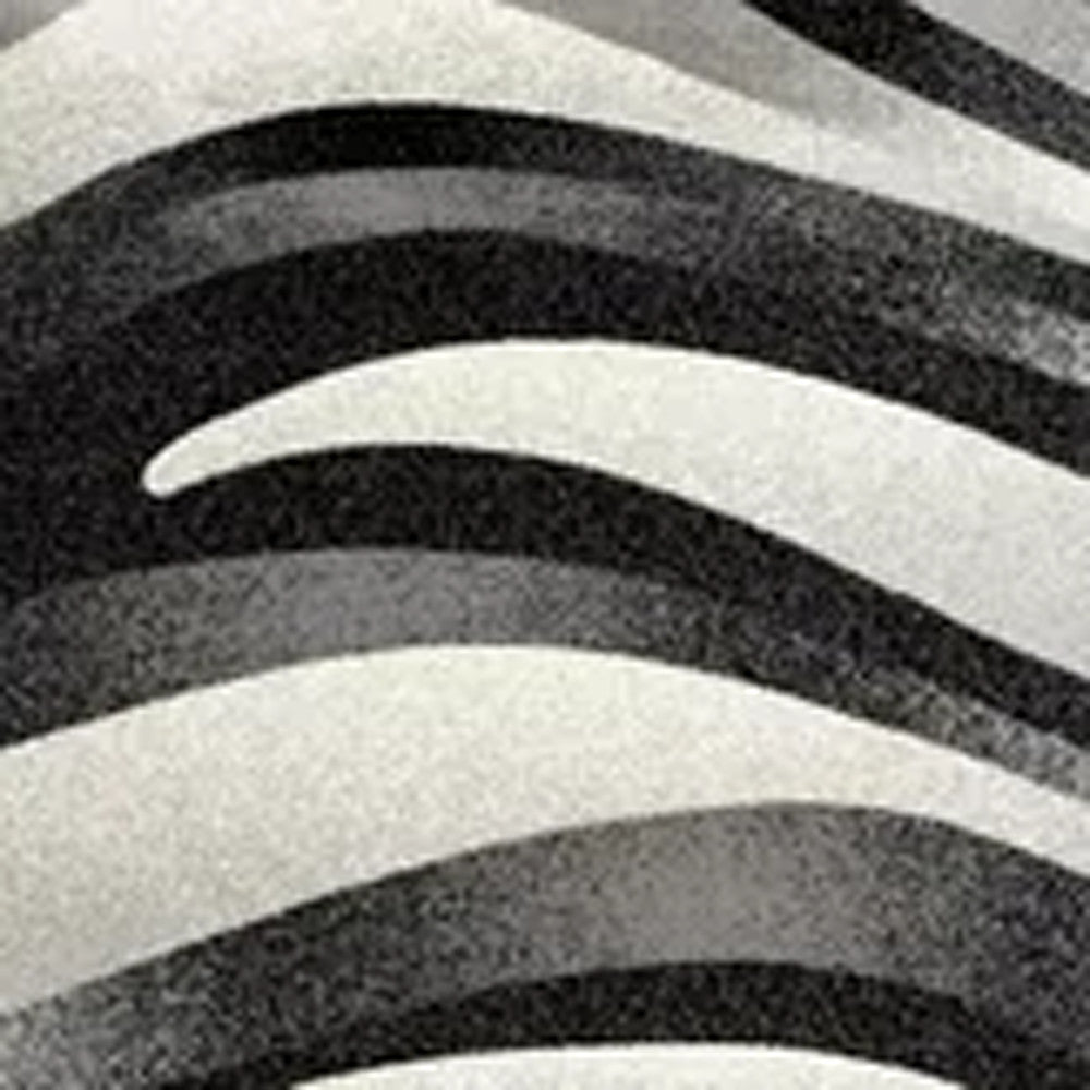 HomeRoots 2' x 10' Black and Gray Abstract Marble Runner Rug