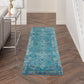 HomeRoots 2' x 10' Blue Distressed Medallion Runner Rug