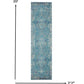 HomeRoots 2' x 10' Blue Distressed Medallion Runner Rug