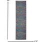 HomeRoots 2' x 10' Blue Distressed Striations Runner Rug