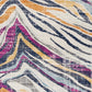 HomeRoots 2' x 10' Blue and Gold Zebra Pattern Runner Rug