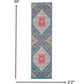 HomeRoots 2' x 10' Blue and Pink Medallion Runner Rug